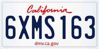 CA license plate 6XMS163