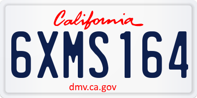 CA license plate 6XMS164