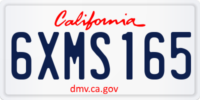 CA license plate 6XMS165