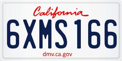 CA license plate 6XMS166