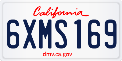 CA license plate 6XMS169