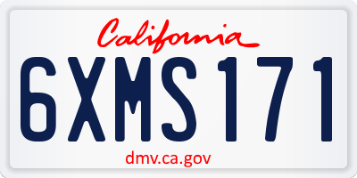 CA license plate 6XMS171