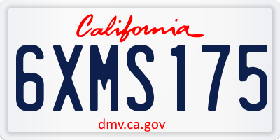CA license plate 6XMS175