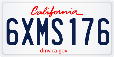 CA license plate 6XMS176