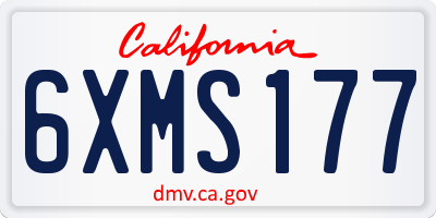 CA license plate 6XMS177