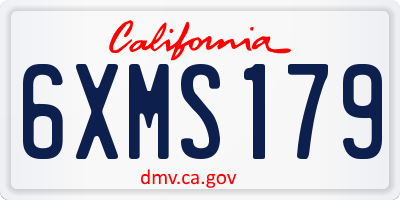 CA license plate 6XMS179