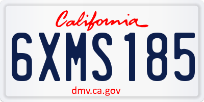 CA license plate 6XMS185