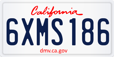 CA license plate 6XMS186