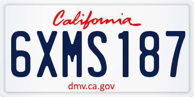 CA license plate 6XMS187