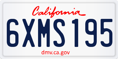 CA license plate 6XMS195