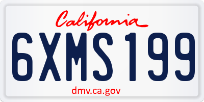 CA license plate 6XMS199
