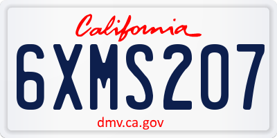 CA license plate 6XMS207