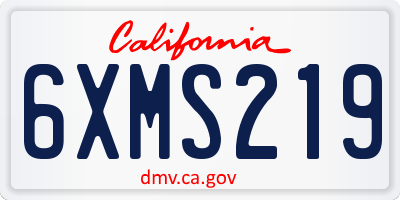 CA license plate 6XMS219