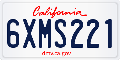 CA license plate 6XMS221