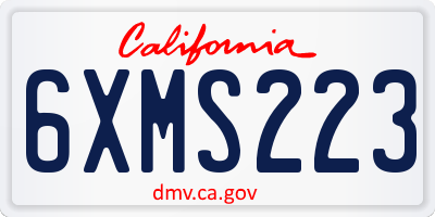 CA license plate 6XMS223