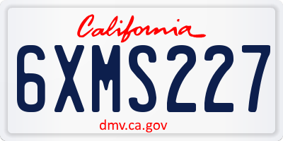 CA license plate 6XMS227