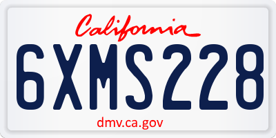 CA license plate 6XMS228