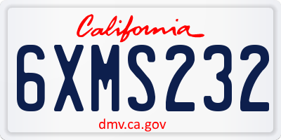 CA license plate 6XMS232