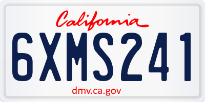 CA license plate 6XMS241