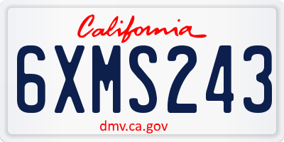 CA license plate 6XMS243