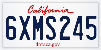 CA license plate 6XMS245