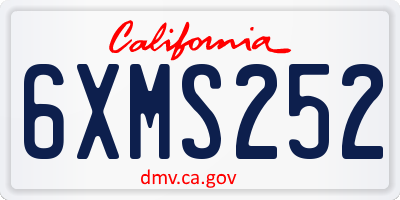 CA license plate 6XMS252
