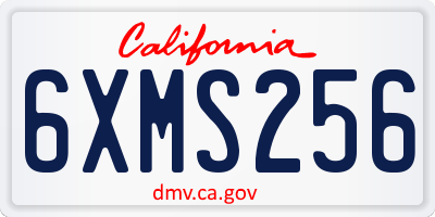 CA license plate 6XMS256