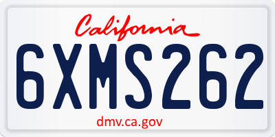 CA license plate 6XMS262