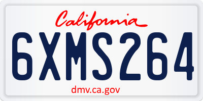 CA license plate 6XMS264