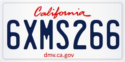 CA license plate 6XMS266