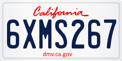 CA license plate 6XMS267