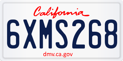 CA license plate 6XMS268