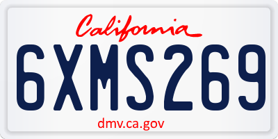 CA license plate 6XMS269