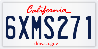 CA license plate 6XMS271