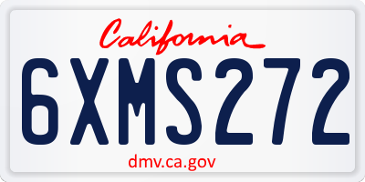 CA license plate 6XMS272