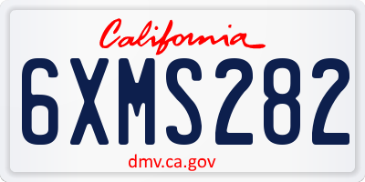 CA license plate 6XMS282