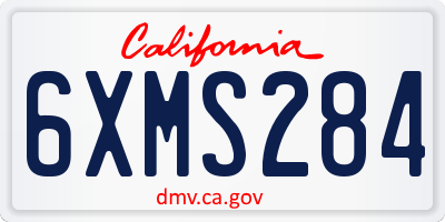 CA license plate 6XMS284