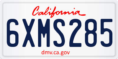 CA license plate 6XMS285