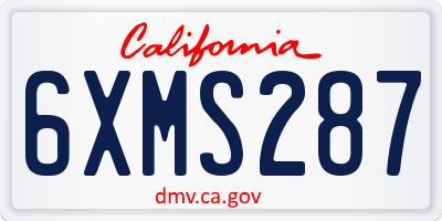 CA license plate 6XMS287