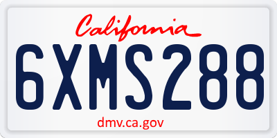 CA license plate 6XMS288