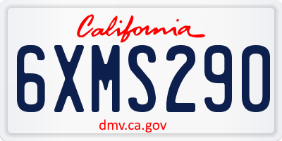 CA license plate 6XMS290