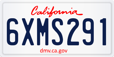 CA license plate 6XMS291