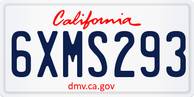 CA license plate 6XMS293