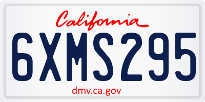 CA license plate 6XMS295