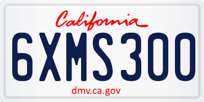 CA license plate 6XMS300