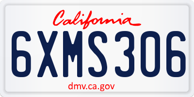 CA license plate 6XMS306