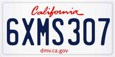 CA license plate 6XMS307