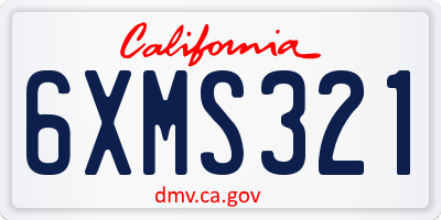 CA license plate 6XMS321
