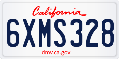 CA license plate 6XMS328
