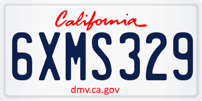 CA license plate 6XMS329